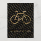 Elegantes Golden Bike Radfahren Postkarte (Vorderseite)