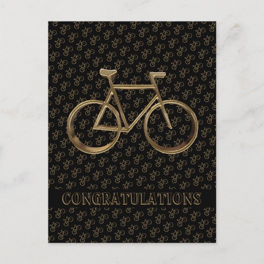 Elegantes Golden Bike Radfahren Postkarte (Vorderseite)