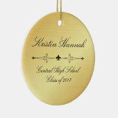 Elegantes Golden & Black Abschluss Weihnachtsschmu Keramikornament (Rechts)