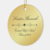 Elegantes Golden & Black Abschluss Weihnachtsschmu Keramikornament (Links)