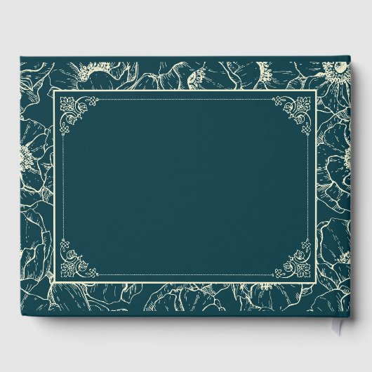 Elegantes Golden Bloom Wedding Gästebuch (Rückseite)