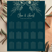 Elegantes Golden Bloom Wedding Seating Chart Poster