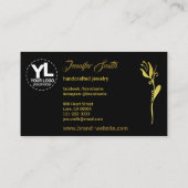 Elegantes Golden Blume Hart Custom Logo Vielen Dan Visitenkarte (Rückseite)