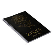 Elegantes Golden Blume Notebook von Zirya Design Notizblock (Rechte Seite)