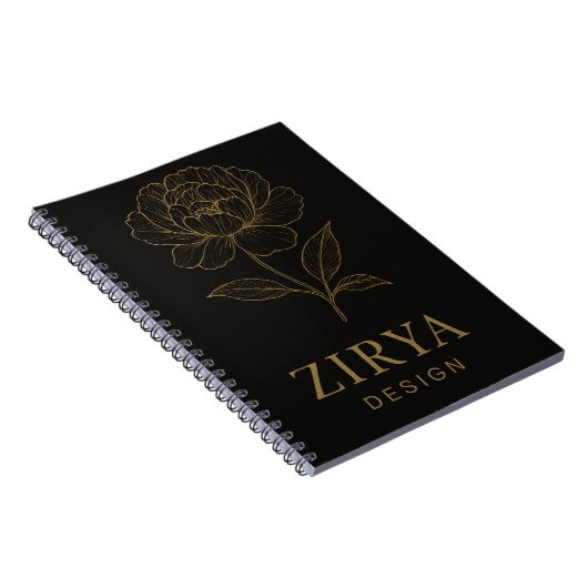 Elegantes Golden Blume Notebook von Zirya Design Notizblock (Rechte Seite)