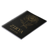 Elegantes Golden Blume Notebook von Zirya Design Notizblock (Linke Seite)