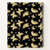 Elegantes Golden Butterfly Script Name Monogram Notizblock (Rückseite)