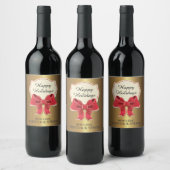 Elegantes Golden Christmas Beverage Label Set Weinetikett (Flaschen)