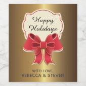 Elegantes Golden Christmas Beverage Label Set Weinetikett (Einzelnes Label)