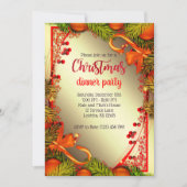 Elegantes Golden Christmas Dinner Party Einladung (Vorderseite)