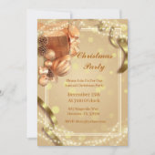 Elegantes Golden Christmas Party Einladung (Vorderseite)