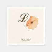 Elegantes Golden Fall Blume Brautparty Serviette (Vorderseite)