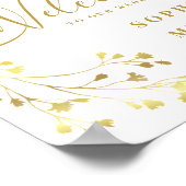 Elegantes Golden FLORAL Hochzeitssymbol Poster (Ecke)