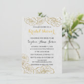 Elegantes Golden Foil Bridal Einladung (Stehend Vorderseite)