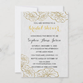 Elegantes Golden Foil Bridal Einladung
