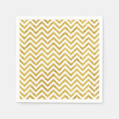 Elegantes Golden Foil Zigzag Streifen Zickzack Mus Serviette (Vorderseite)