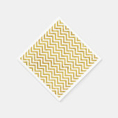 Elegantes Golden Foil Zigzag Streifen Zickzack Mus Serviette (Ecke)