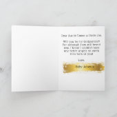 Elegantes Golden Foto Godmateltern Anfrage Karte (Innenseite)