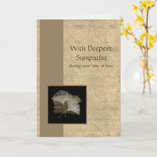 Elegantes Golden Ginkgo Tieftes Beileid Karte (Gelbe Blume)