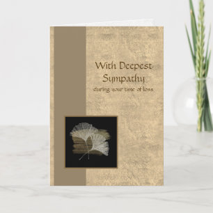 Elegantes Golden Ginkgo Tieftes Beileid Karte