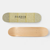 Elegantes Golden Glitzer Individuelle Name Skatebo Skateboard (Horizontal)
