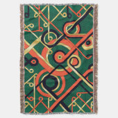 Elegantes Golden & Green Art Deco Geometrische Dec Decke (Vorderseite Vertikal)