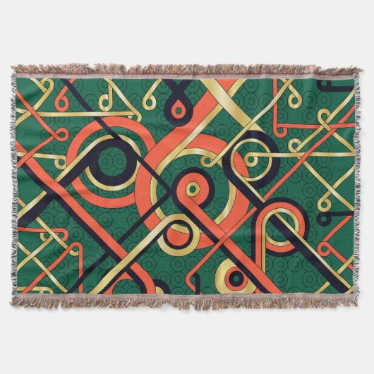Elegantes Golden & Green Art Deco Geometrische Dec Decke (Vorderseite)