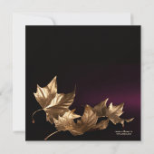 Elegantes Golden Herbstlaubs Rente Party Einladung (Rückseite)