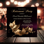 Elegantes Golden Herbstlaubs Rente Party Einladung