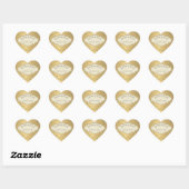 Elegantes Golden Metallic Gold Leaf Herzdesign Herz-Aufkleber (Blatt)