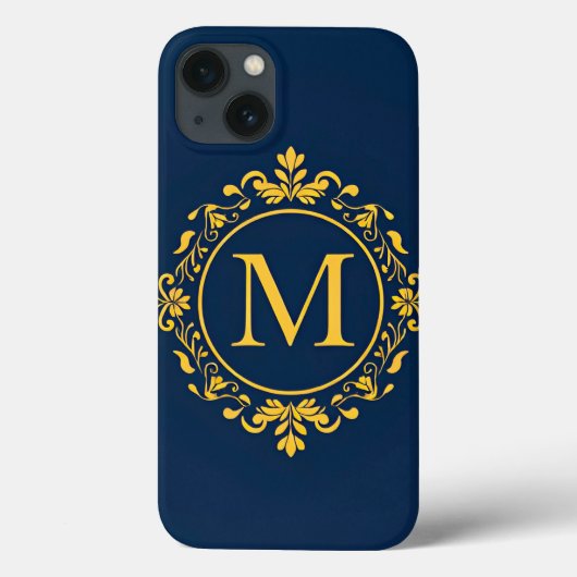Elegantes Golden Monogram Design Case-Mate iPhone Hülle (Rückseite)