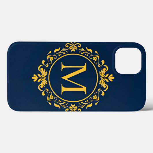 Elegantes Golden Monogram Design Case-Mate iPhone Hülle (Rückseite (Horizontal))