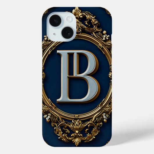 Elegantes Golden Monogram Design Case-Mate iPhone Hülle (Rückseite)