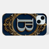 Elegantes Golden Monogram Design Case-Mate iPhone Hülle (Rückseite (Horizontal))