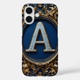 Elegantes Golden Monogram Design iPhone 16 Hülle
