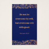 Elegantes Golden Navy Blues-Muster Bibel-Lesezeich (Vorderseite)