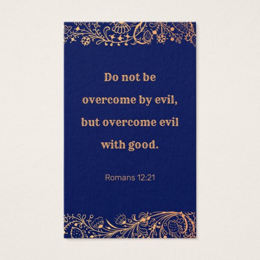 Elegantes Golden Navy Blues-Muster Bibel-Lesezeich (Vorderseite)