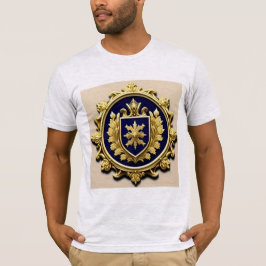 Elegantes Golden Ornamental-Wappen mit Schild T-Shirt
