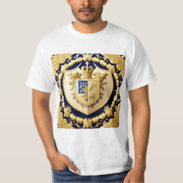 Elegantes Golden Ornamental-Wappen mit Schild T-Shirt