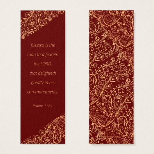 Elegantes Golden Pattern Bible Quote Lesezeichen (Vorne & Hinten)