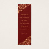 Elegantes Golden Pattern Bible Quote Lesezeichen (Vorderseite)