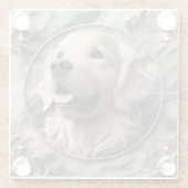 Elegantes Golden Retriever Marmordesign Glasuntersetzer (Rückseite)