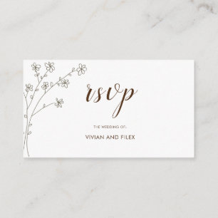 Elegantes Golden Sample Floral Wedding RSVP Begleitkarte