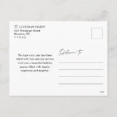 Elegantes Golden Schwarzes Foto Feiertagspostkarte (Rückseite)