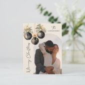 Elegantes Golden Schwarzes Foto Feiertagspostkarte (Stehend Vorderseite)