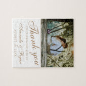 Elegantes Golden Script Foto Hochzeit Vielen Dank Puzzle (Horizontal)