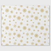 Elegantes Golden Snow Flakes Packpapier (Flach)