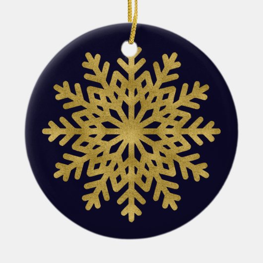 Elegantes Golden Snowflake Holiday Circle Ornament (Vorne)