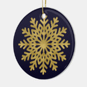 Elegantes Golden Snowflake Holiday Circle Ornament (Links)