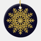 Elegantes Golden Snowflake Holiday Circle Ornament (Hinten)